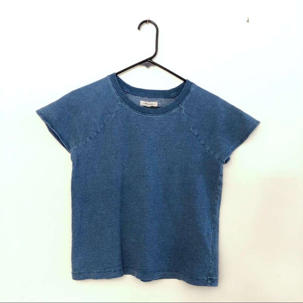 Madewell Flare Sleeve Raglan Tee in Indigo Dot